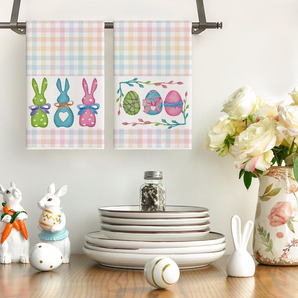 Artoid Mode Colorful Stripe Rabbit Bunny Eggs Easter 18" x 26",