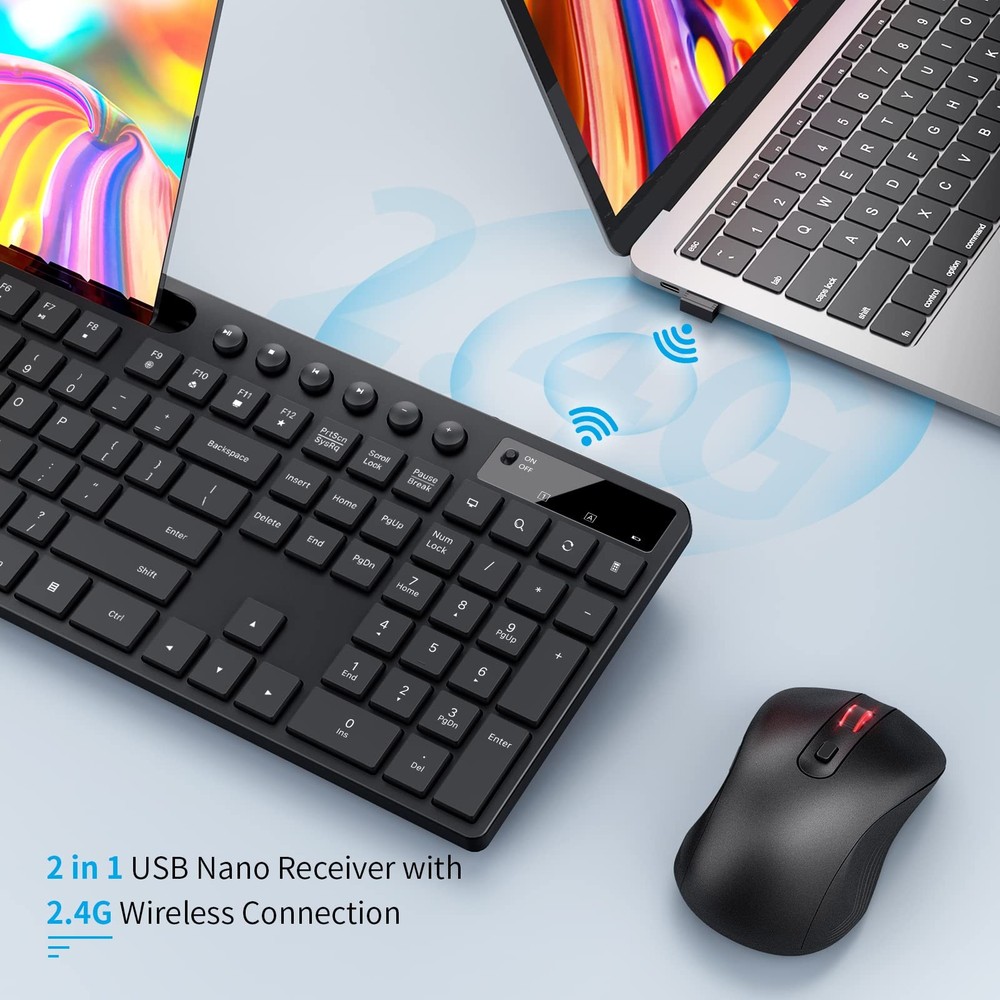 Wireless Keyboard and Mouse Combo, MARVO 2.4G Ergonomic Wireless Computer Key...