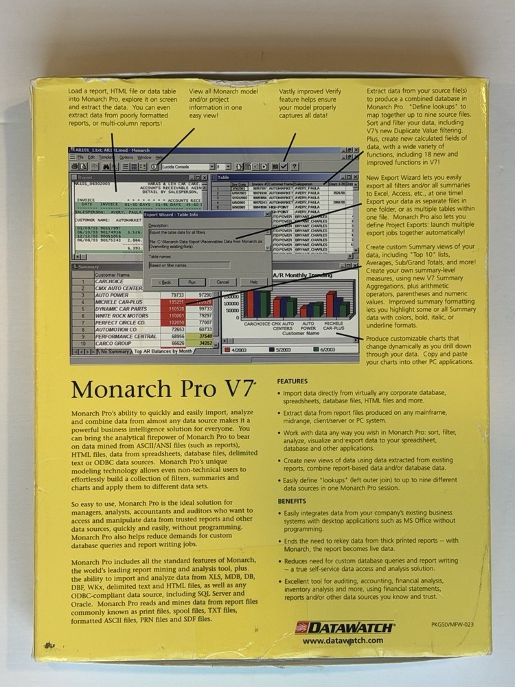 DataWatch Monarch V7.0 - Complete in Box - Tested