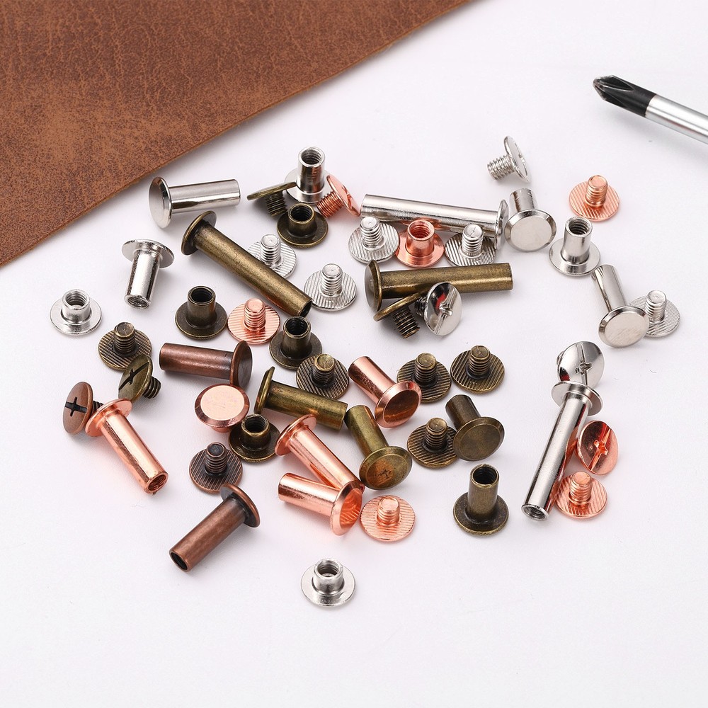 25set Phillips Chicago Screw M5x4mm Binding Post Screw, Gold