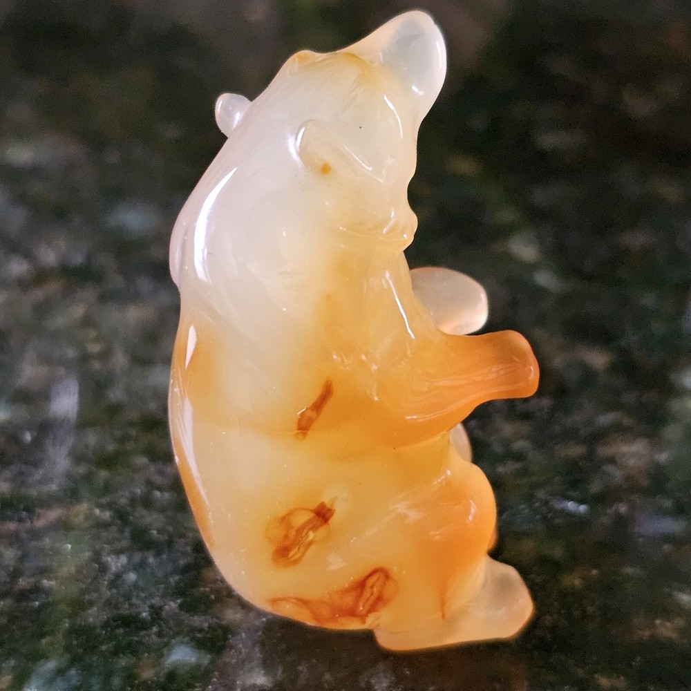 Bear Carved Carnelian Translucent Self Confidence Gemstone