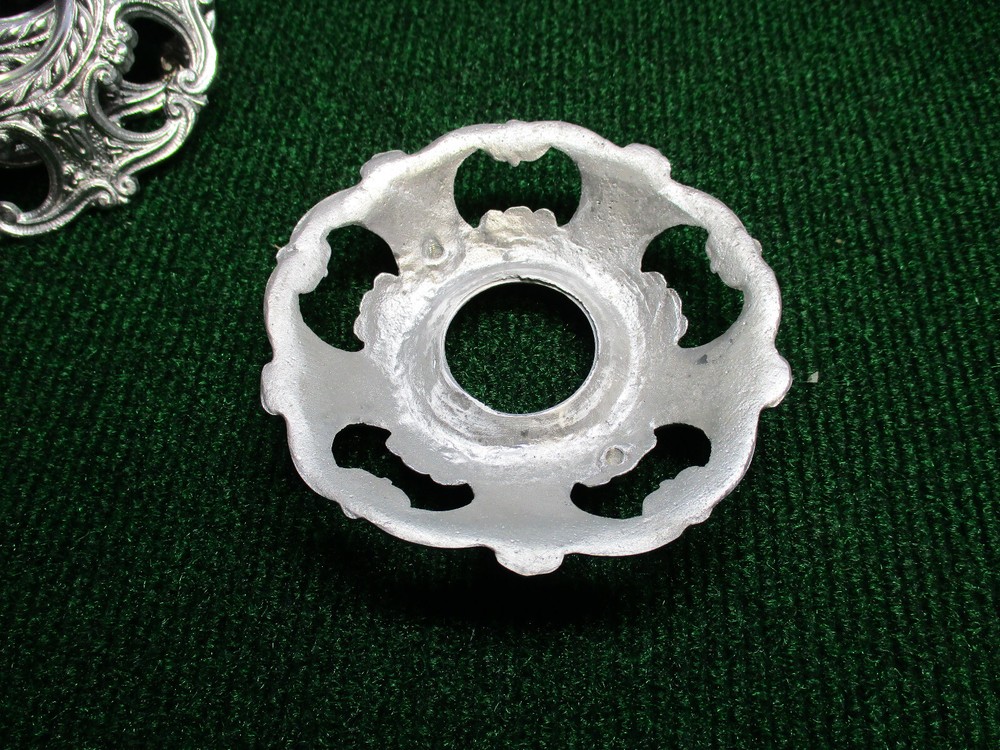 ONE LARGE THREADED ALUMINUM BOBECHE 4" DIAMETER with 1 1/4" CENTER