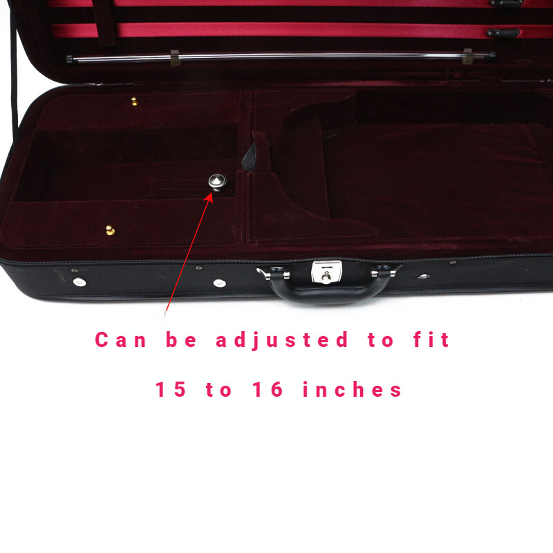 15-16 Inch Viola Case Adjustable Fit Light Durable Soft Red Padding Strong