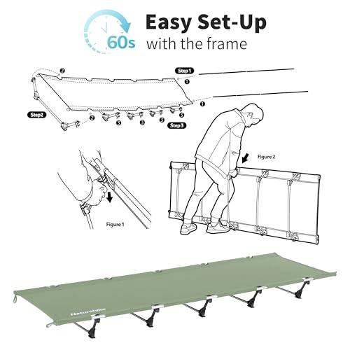 GreenWild Camping Cot, Ultralight Folding Backpacking Cot, 60-Second Easy Set