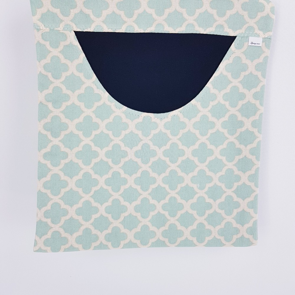 Peg Bag Handmade Green Cream Patterned Lined Laundry Clothes Peg Holder