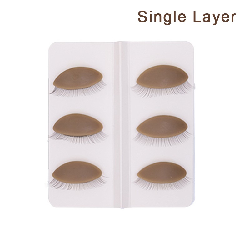 3Pairs/Set Replacement False Eyelash Extension Practice Head Model Silicone