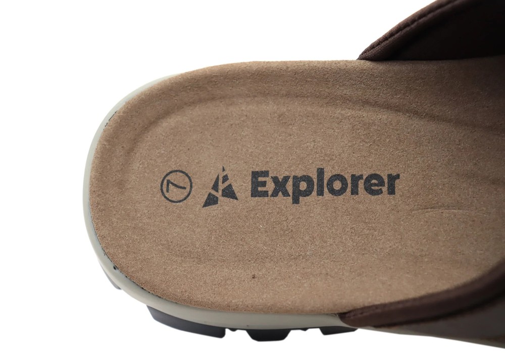Explorer Jacob Mens Comfortable Leather Slides Sandals