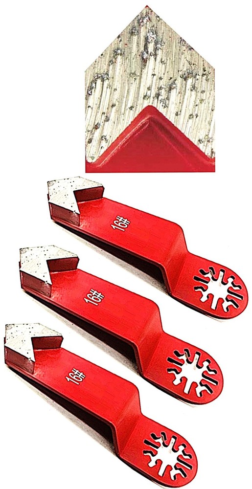 Triangular Grinding coating removal segment Oscillating Multi-Tools 16 grit 3pk