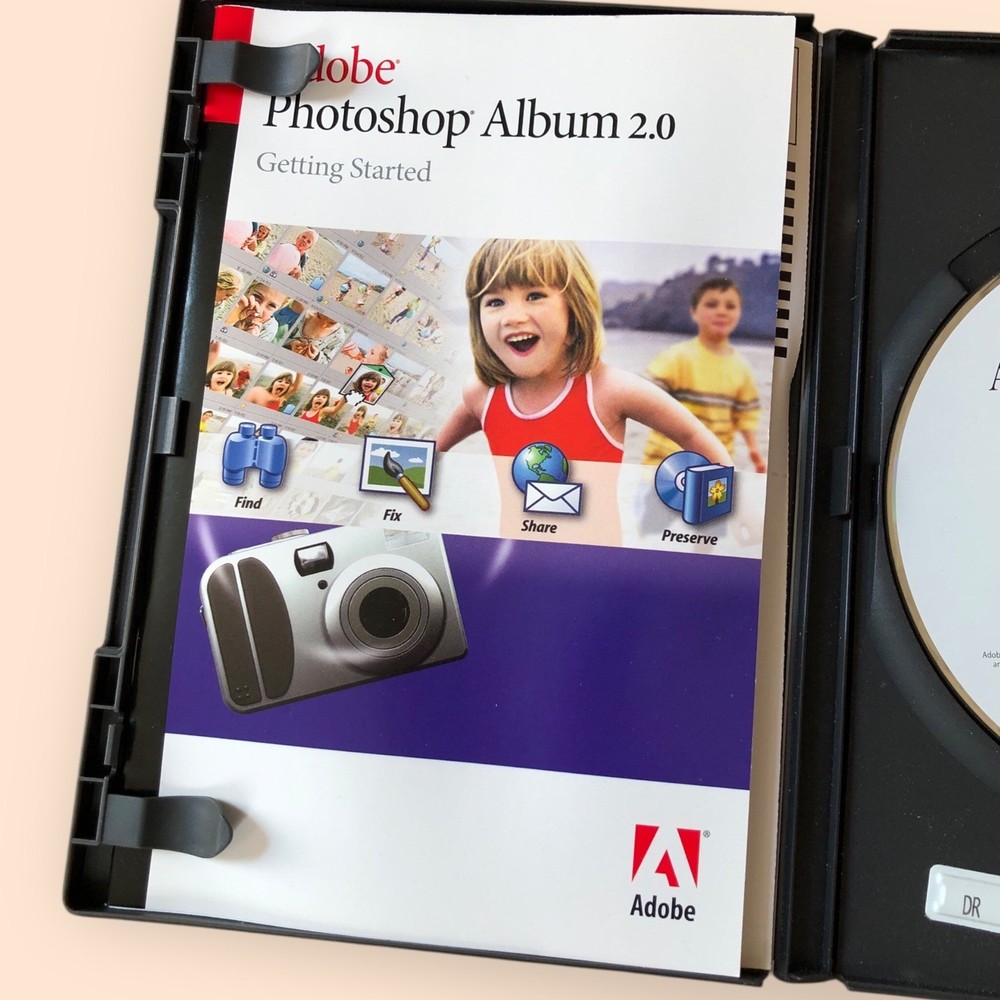 Adobe Photoshop Album 2.0 For Windows 2003 Adobe Systems Case, CD, Manual