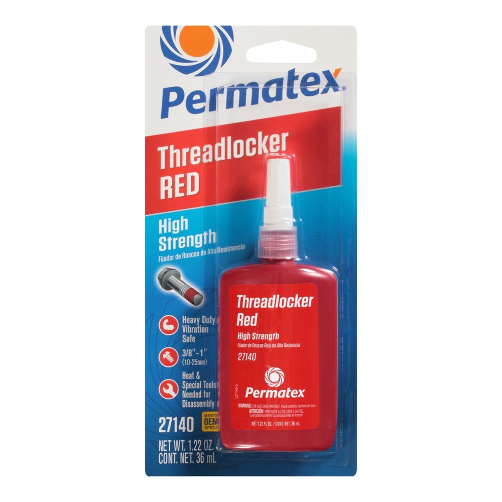 Permatex 27140 High Strength Threadlocker Red, 36 ML