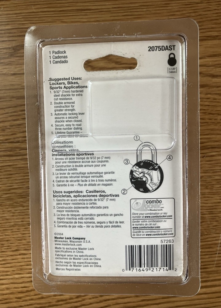 Master Lock Sphero by Master Smooth Spin Combination Lock Padlock 2075DAST NEW