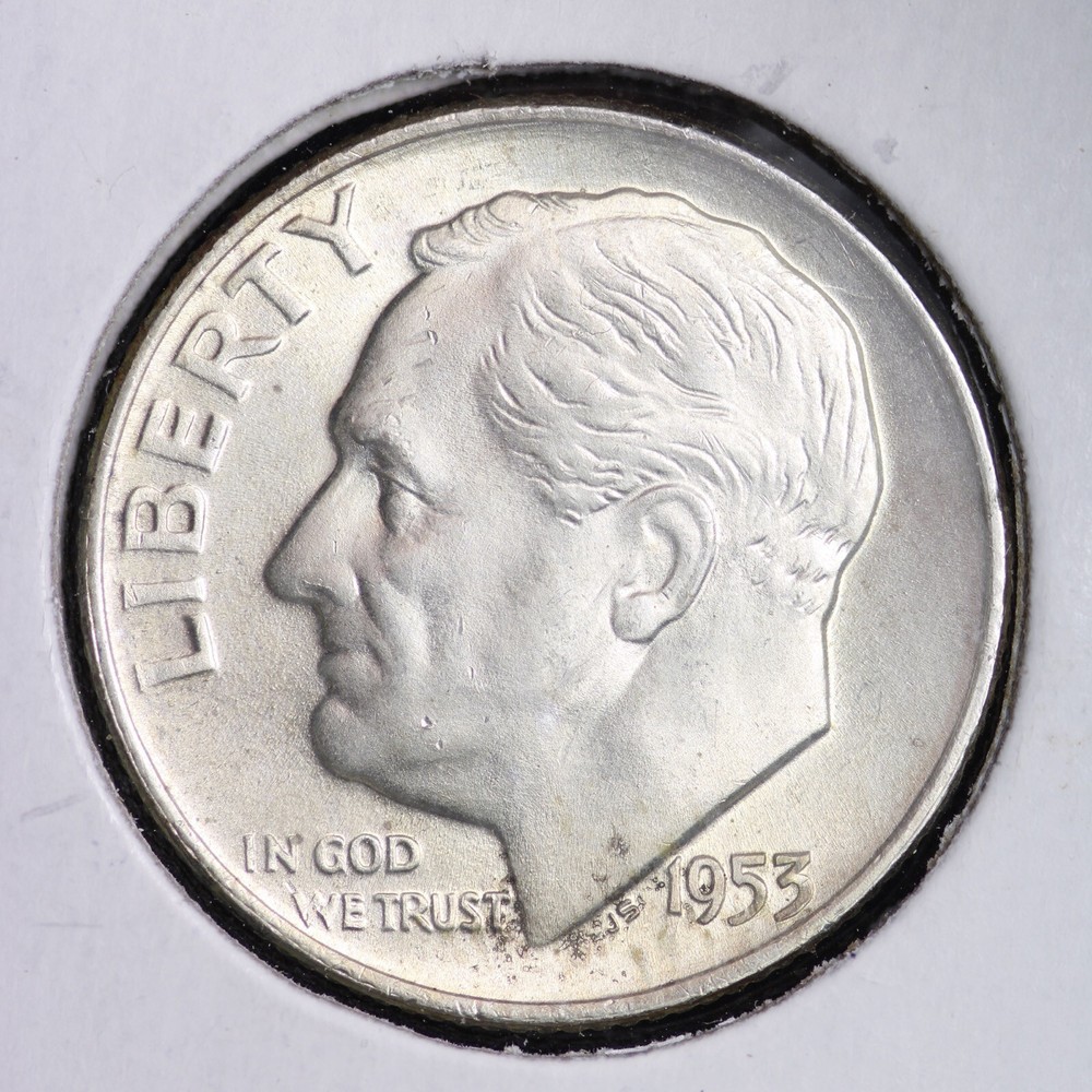 1953-D Silver Roosevelt Ten Cent Dime BU SHARP COIN B015