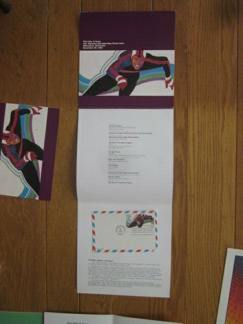 OLYMPIC SPEED SKATING WINTER GAMES 1983 LARGE    FIRST DAY CEREMONY FOLDER