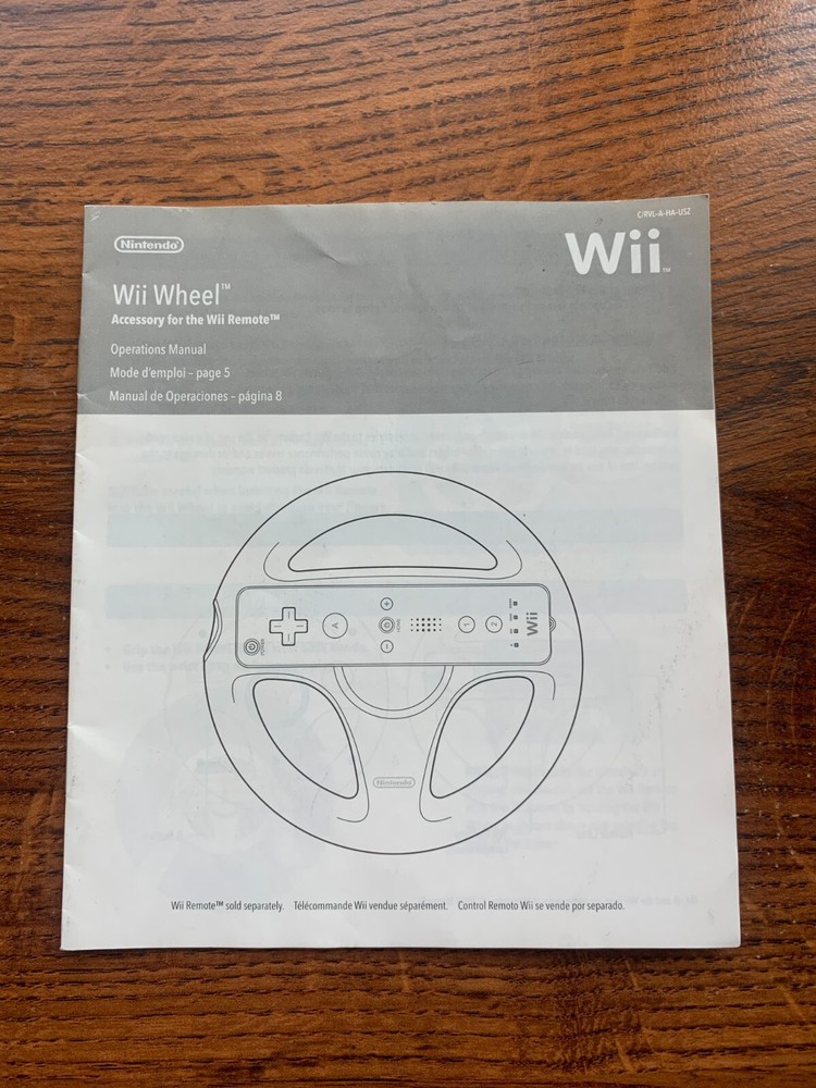 Wii Wheel Controller Nintendo Wii Instruction Manual Only