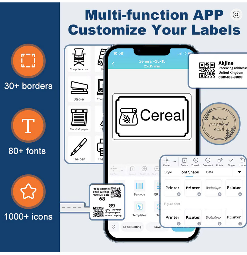 Phomemo M110 Thermal Label Printer Bluetooth Portable Barcode Sticker