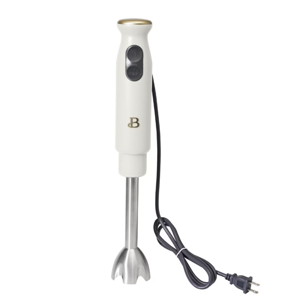 Beautiful 2-Speed Immersion Blender Chopper Measuring Cup White Icing Handhelds