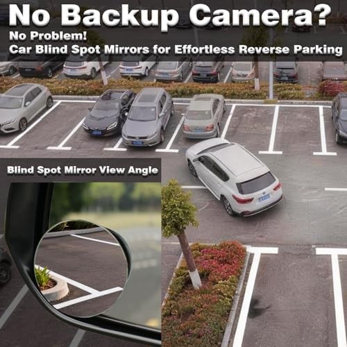 Blind Spot Mirrors 4 Pack HD Frameless Convex Mirrors for Wide Angle Side View
