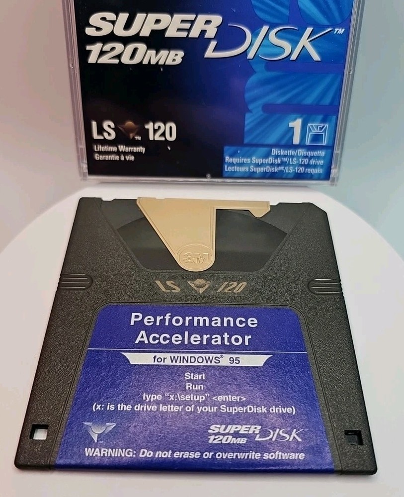 120MB Super Disk Performance Accelerator For Windows 95 Floppy Imation 3M LS 120
