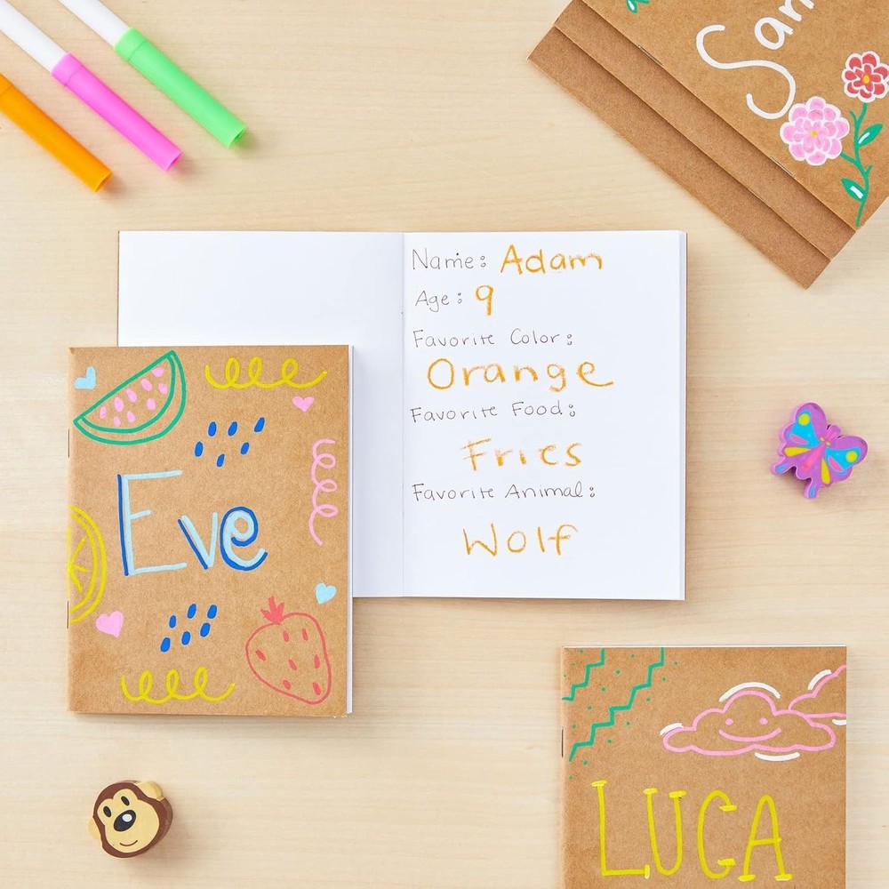 Bulk Notebooks - A6 -Inch, Kraft, Unlined, - Blank Sketchbook