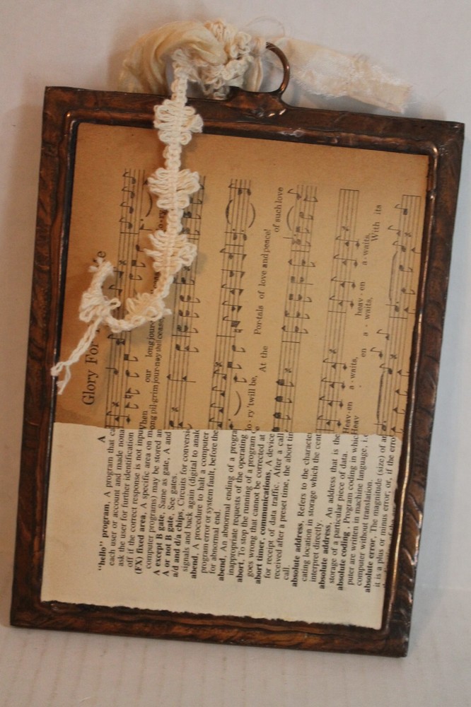Handmade Object Assemblage Art Picture "Stay Simple" Mixed Media Collage 5x7"