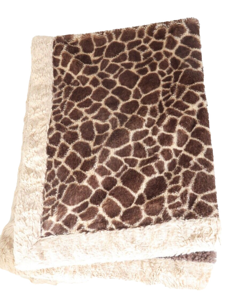 Cuddle Time Giraffe Pattern Brown Baby Warm Soft Lovey Blanket
