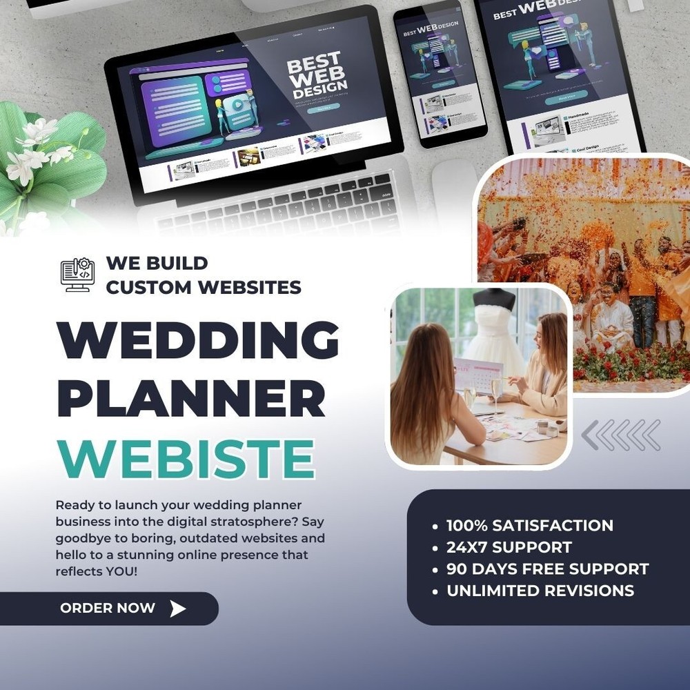 CUSTOM WEDDING PLANNER WEBSITE DESIGN - Modern, Professional & Responsive