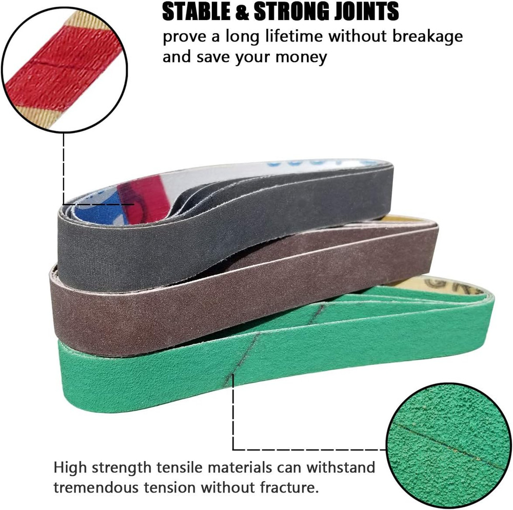 24 Pack 1/2" X 10" Replacement Knife Sharpener Sander Belt Kit for Work Sharp WS