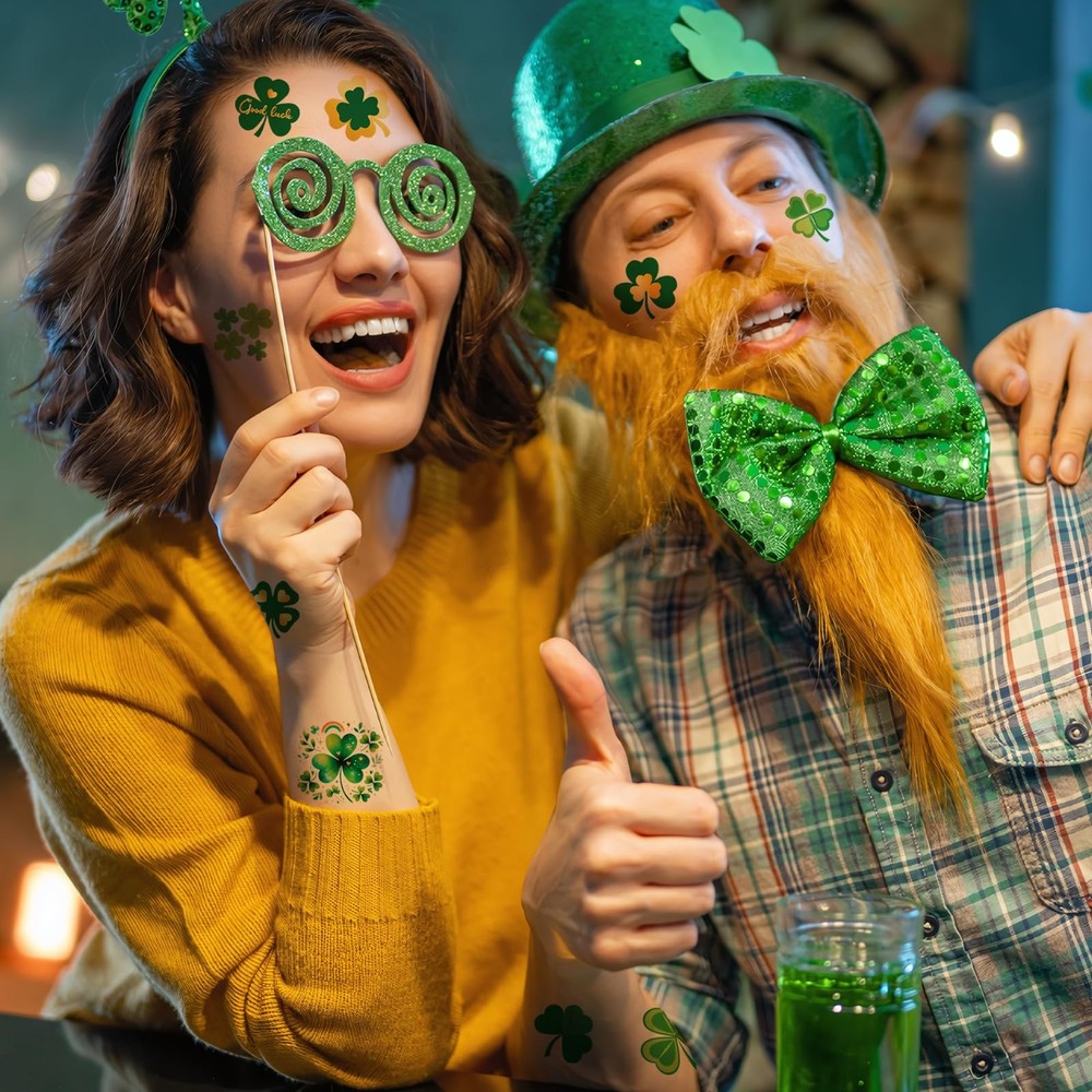 120Pcs Shamrock Temporary Tattoos Bulk - St Patricks Day Pre