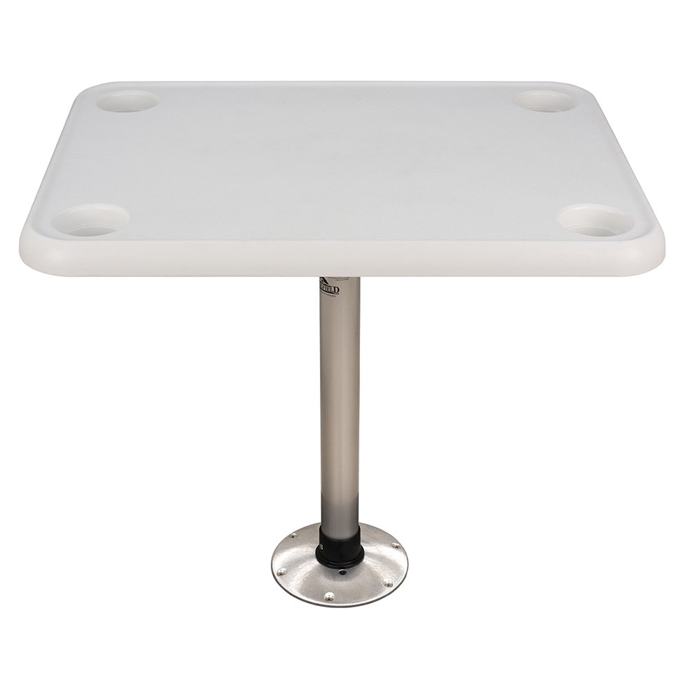 Springfield 16" x 28" Rectangle Table Package - White w/ 4 Cup Holders