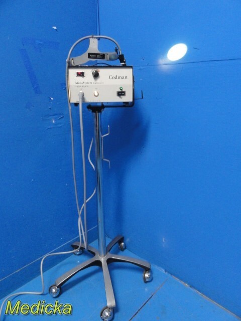 Codman Microsystem Twin Beam Light Source W/ Headlight & F/O Light Guide ~ 29685