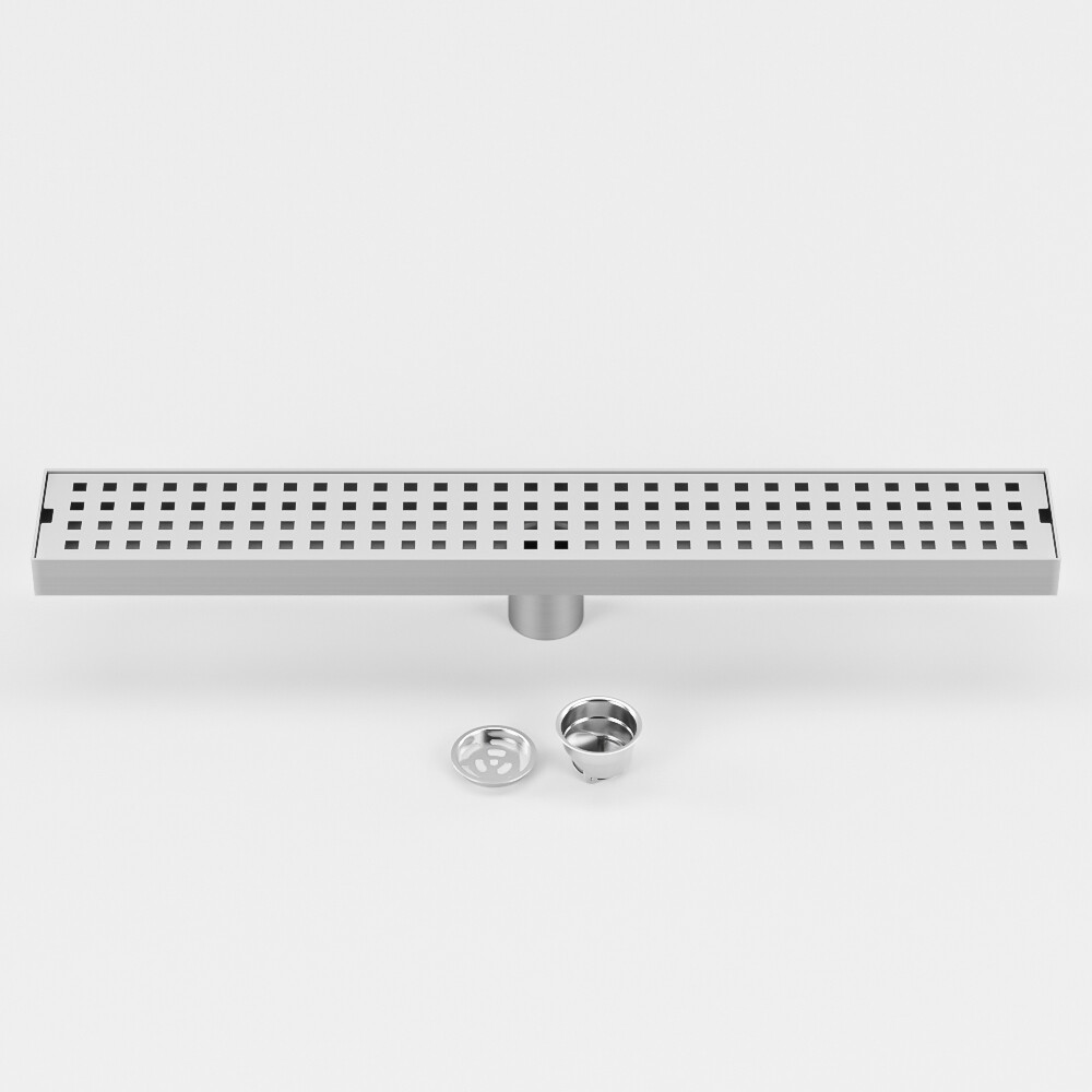 Invisible Linear Shower Floor Drain Square Rectangular Bathroom Stainless Steel