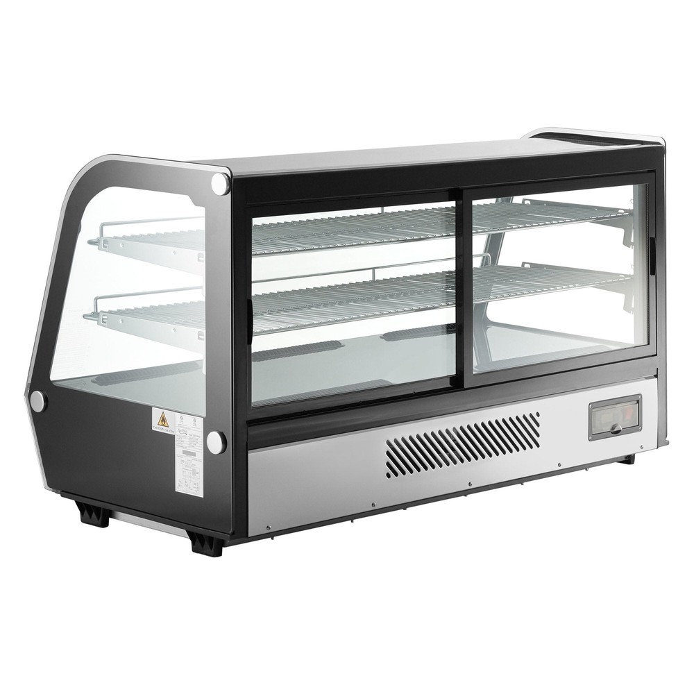 48" Black Refrigerated Countertop Bakery Display Case with LED Lighting