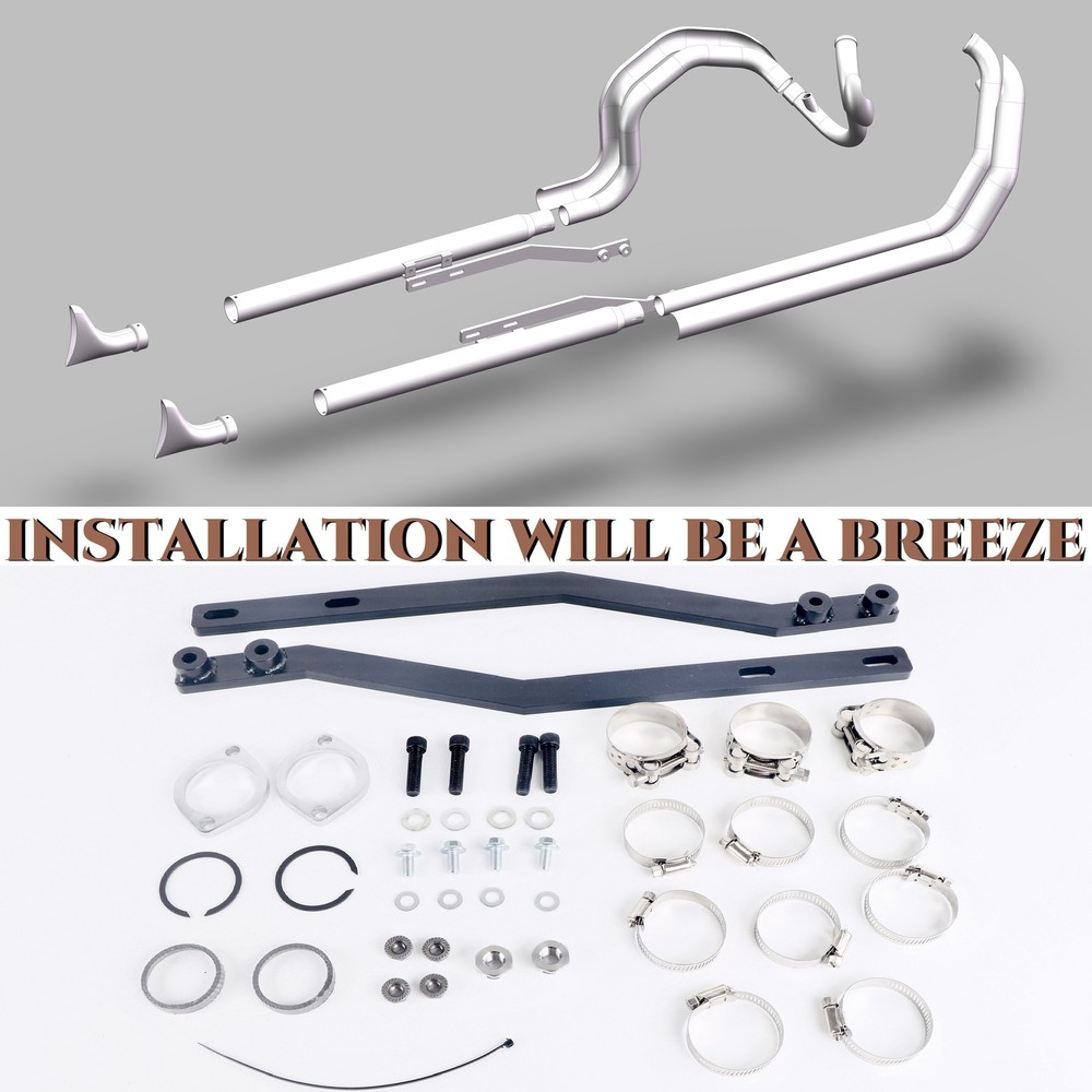 2-2 Fishtail Exhaust Systems for Softail Exhaust 2000-2017 Models