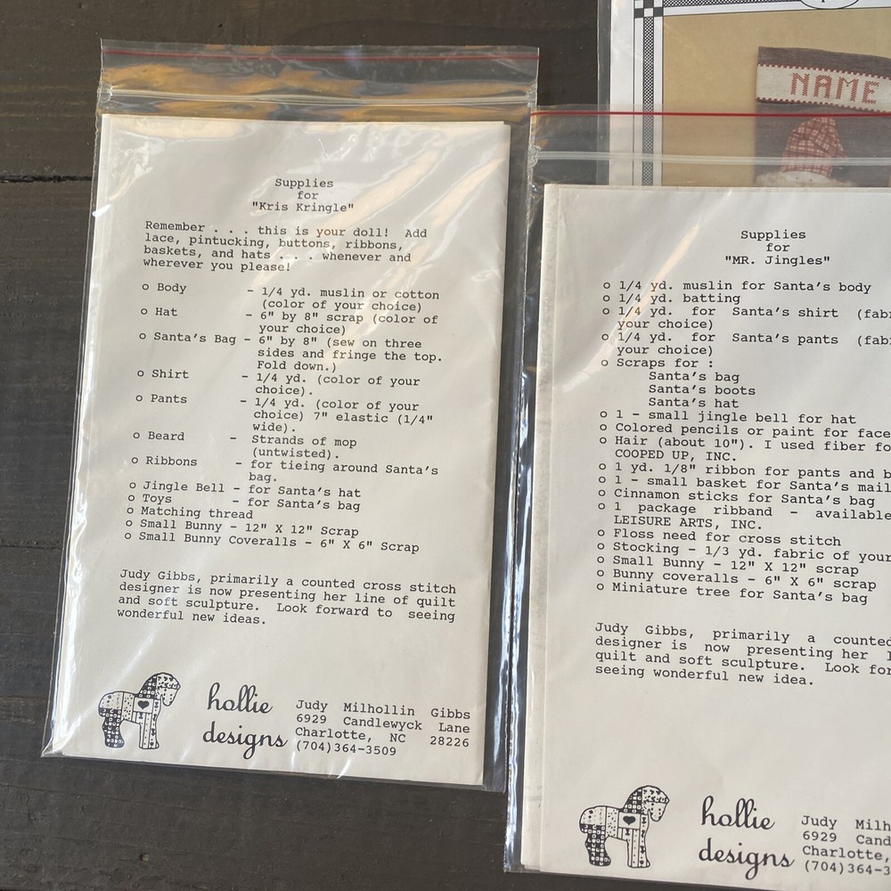 hollie designs pattern lot Of 9 Patterns