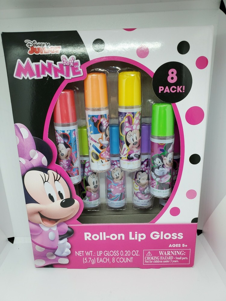 MINNIE MOUSE  Disney Junior Flavored Roll-On Lip Gloss Set 8 Pack.
