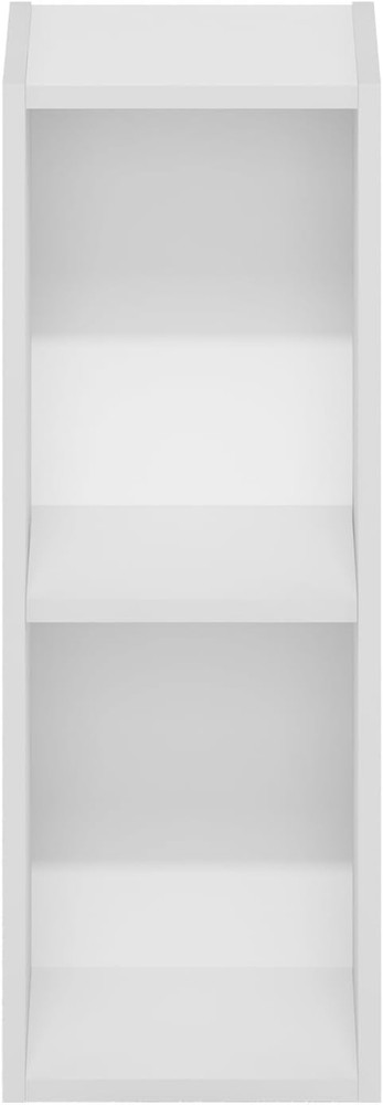 2-Tier Space Saving Storage Shelf Bookcase, 8-Inch Width, White