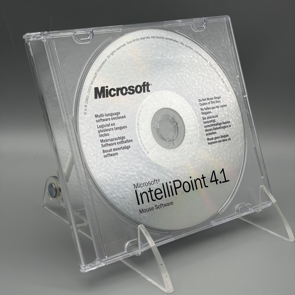 Vintage 2002 Microsoft IntelliPoint 4.1 Mouse Software Driver CD-ROM Multi-Lang