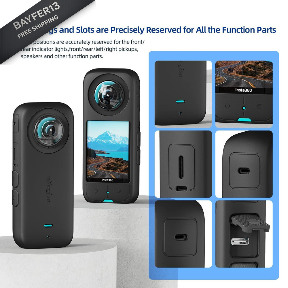 Rszfnjxry Screen Protector & Silicone Case Bundle for Black lens cap