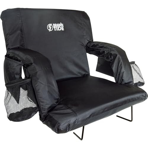 Stadium Seat with Back Support - Comfy Regular - Width 20.5 Inches 1 Black