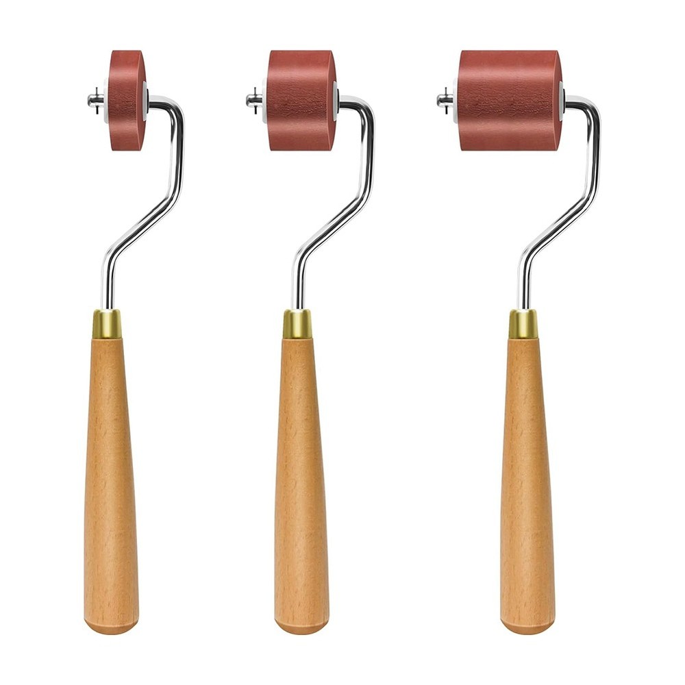 3pcs Rubber Rollers Rollers for Crafting, Ink Roller Set with Comfort Grip2686
