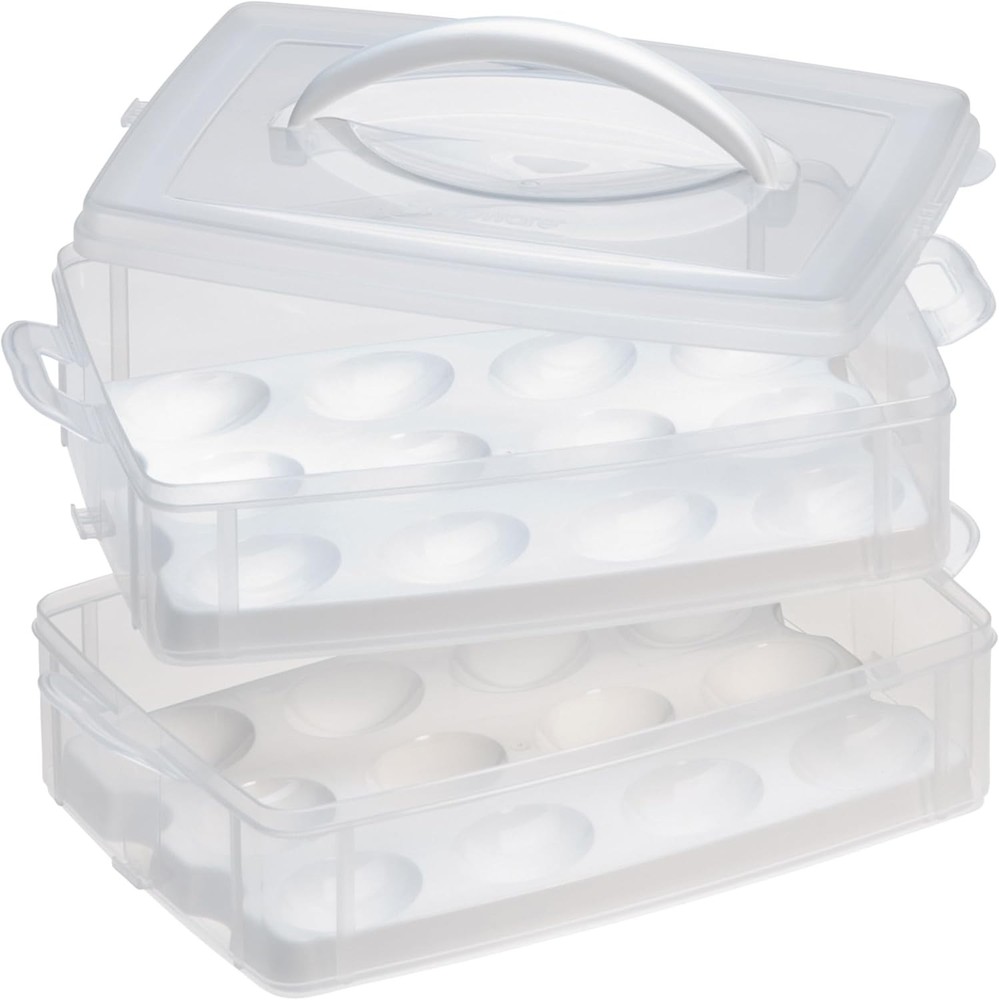 Snapware (2-Layer, 24 Eggs) Plastic Detachable Deviled Egg Medium, Clear