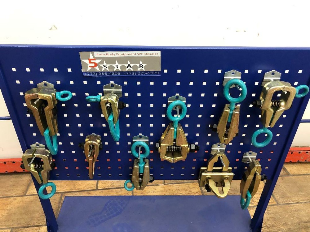 SET#47 AUTO BODY FRAME MACHINE TOOLS HEAVY 10 PIECE CLAMPS MEGA