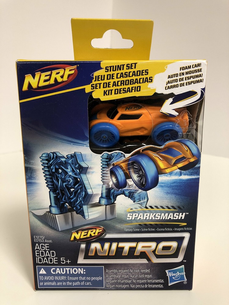 Hasbro Nerf Nitro Sparksmash Stunt Set Foam Car Plastic Wheels E1270