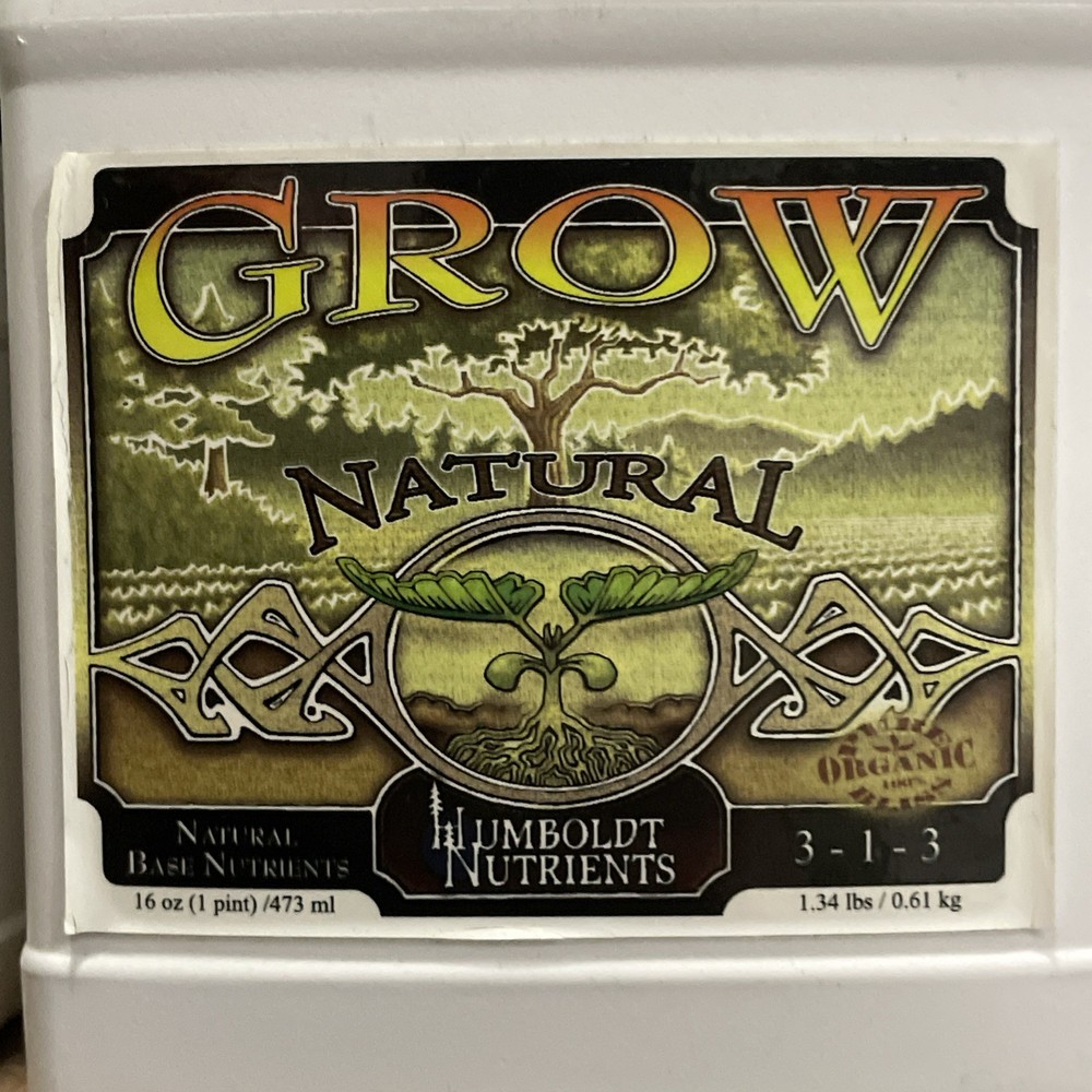 Humboldt Nutrients - Grow Natural- Gallon - Base Nutrient Program - 3-1-3 (16oz)