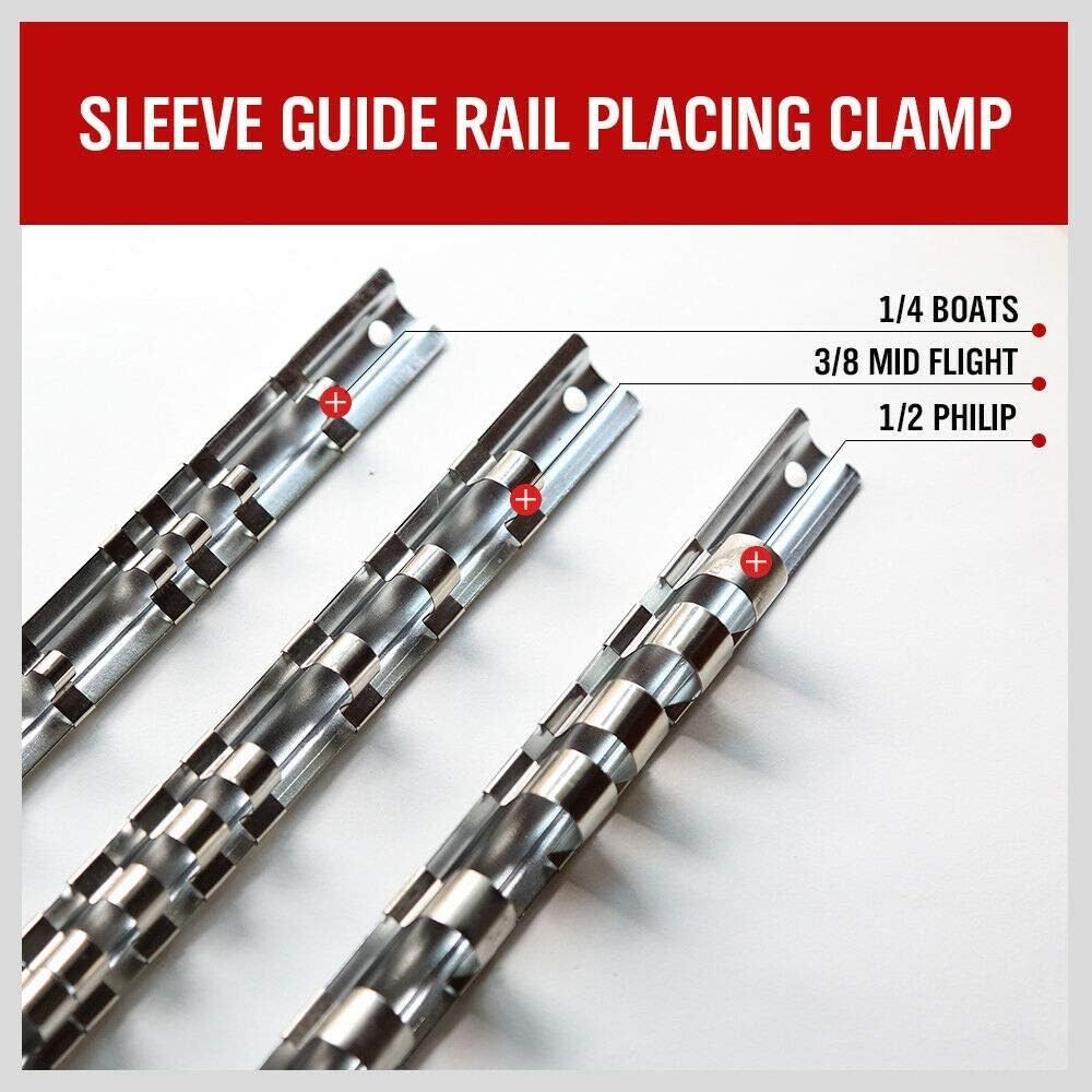 Socket Organizer Set, 3-Piece Metal Socket Holders/Socket Sliding Rail, 1/4