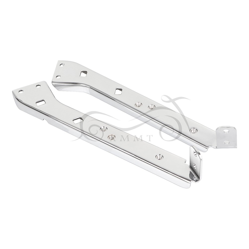 Chrome Left & Right Saddlebag Rail Support Brackets For Harley Touring 1985-2008