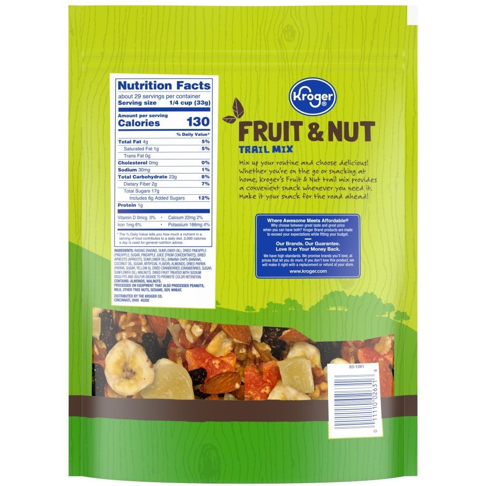 Kroger Fruit & Nut Trail Mix 34 oz - Pack of 3