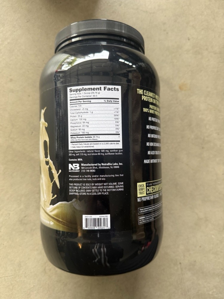 NutraBio Whey Protein Isolate 2lb EXP 11/27