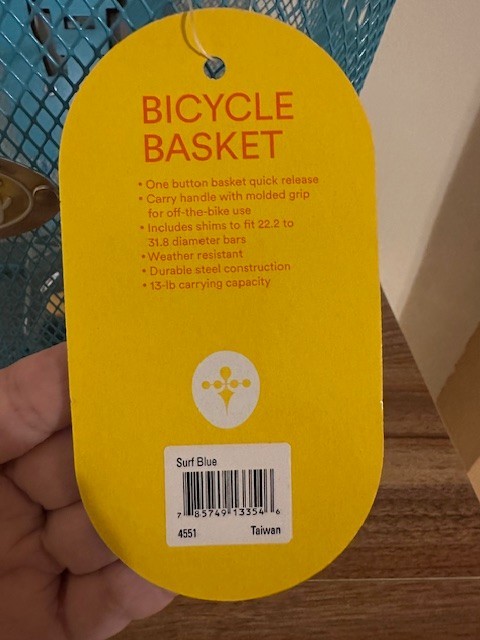 Tuesday Bicycle Basket Surf Blue
