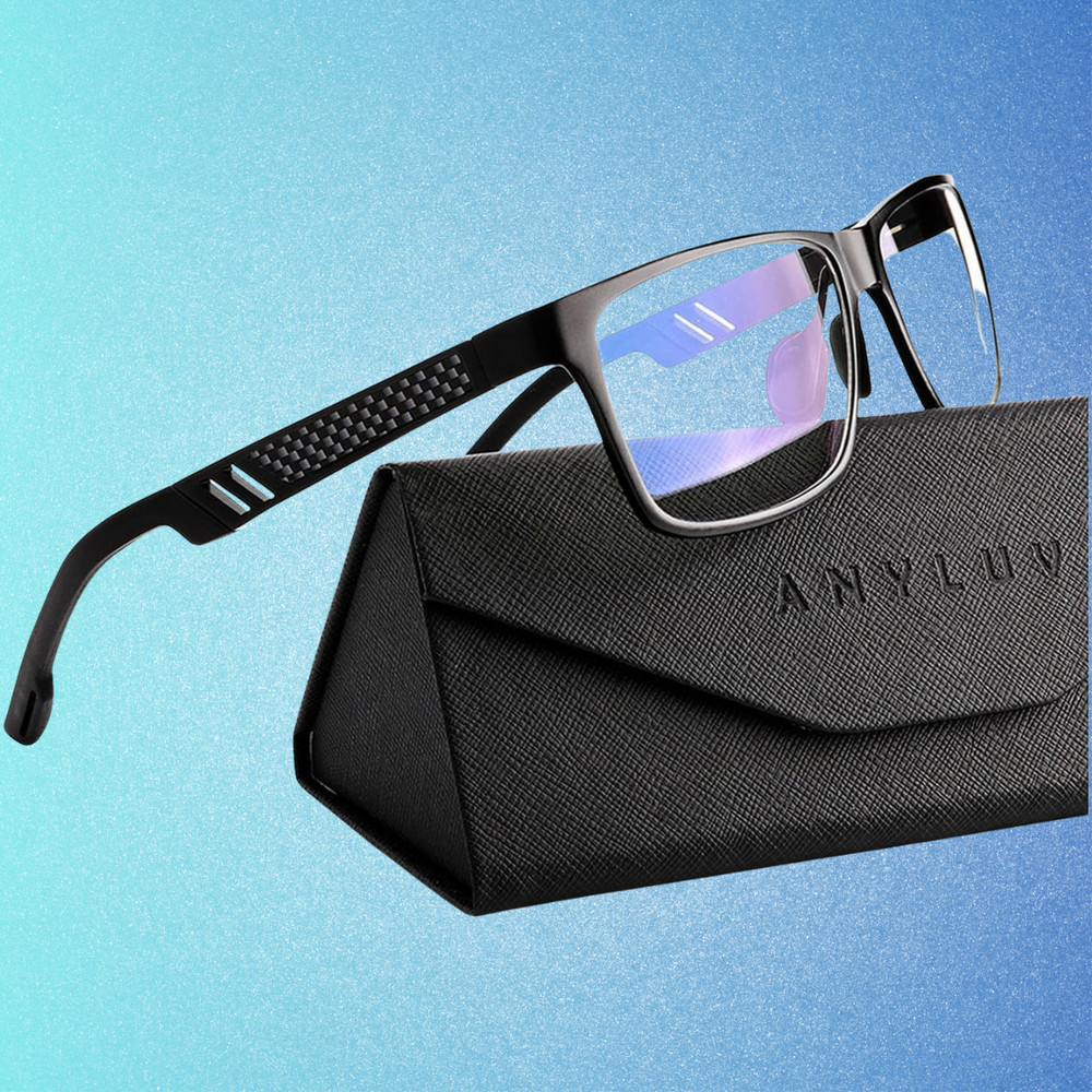 Blue Light Blocking Glasses Men Computer Gaming Glasses Rectangle Metal